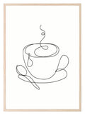 Line Drawing Tea Cup Print | Line Art - Larosier Prints