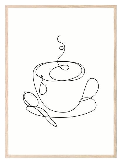 Line Drawing Tea Cup Print | Line Art