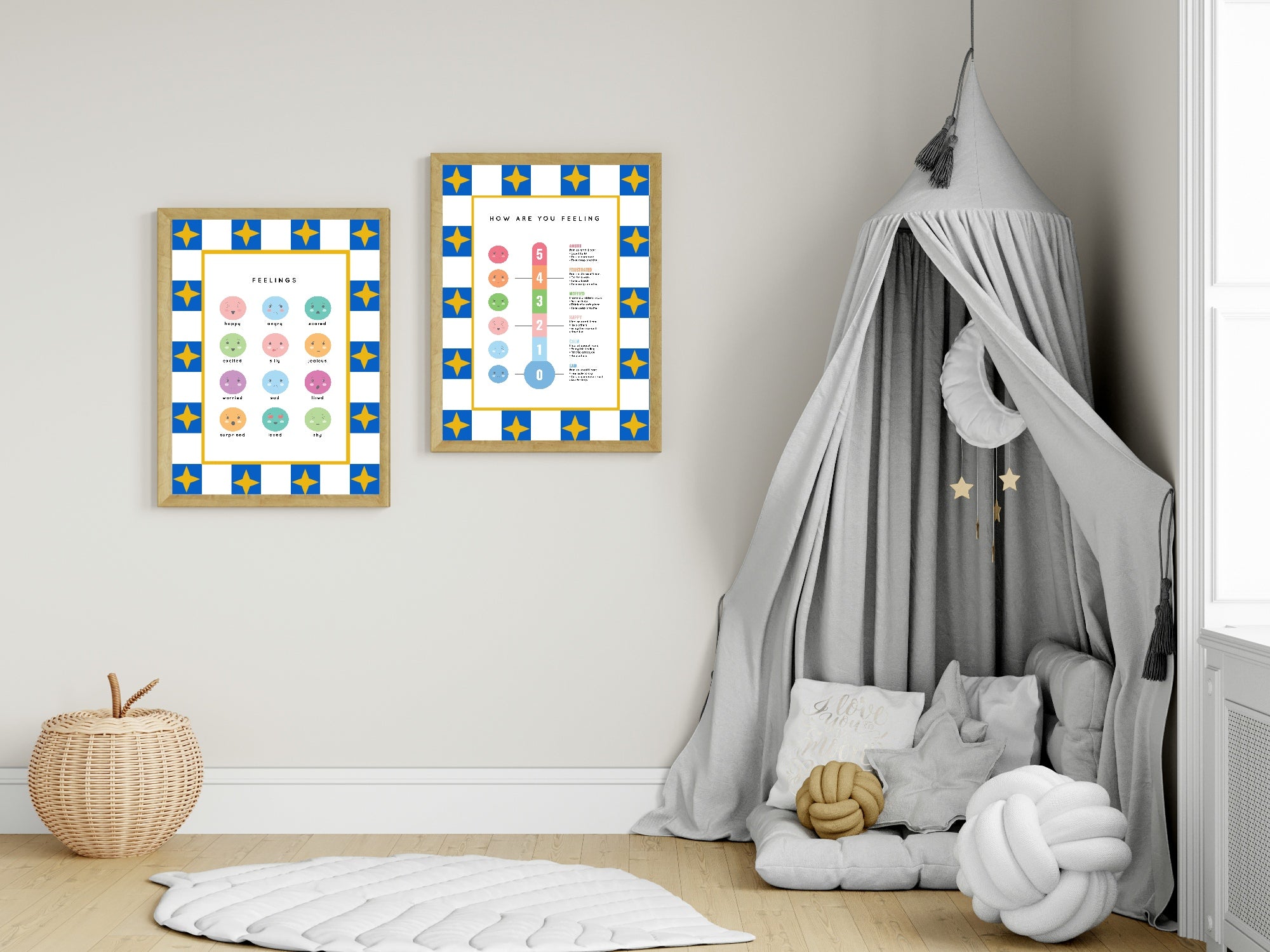 Feelings & Feelings Meter Posters displayed in kids room