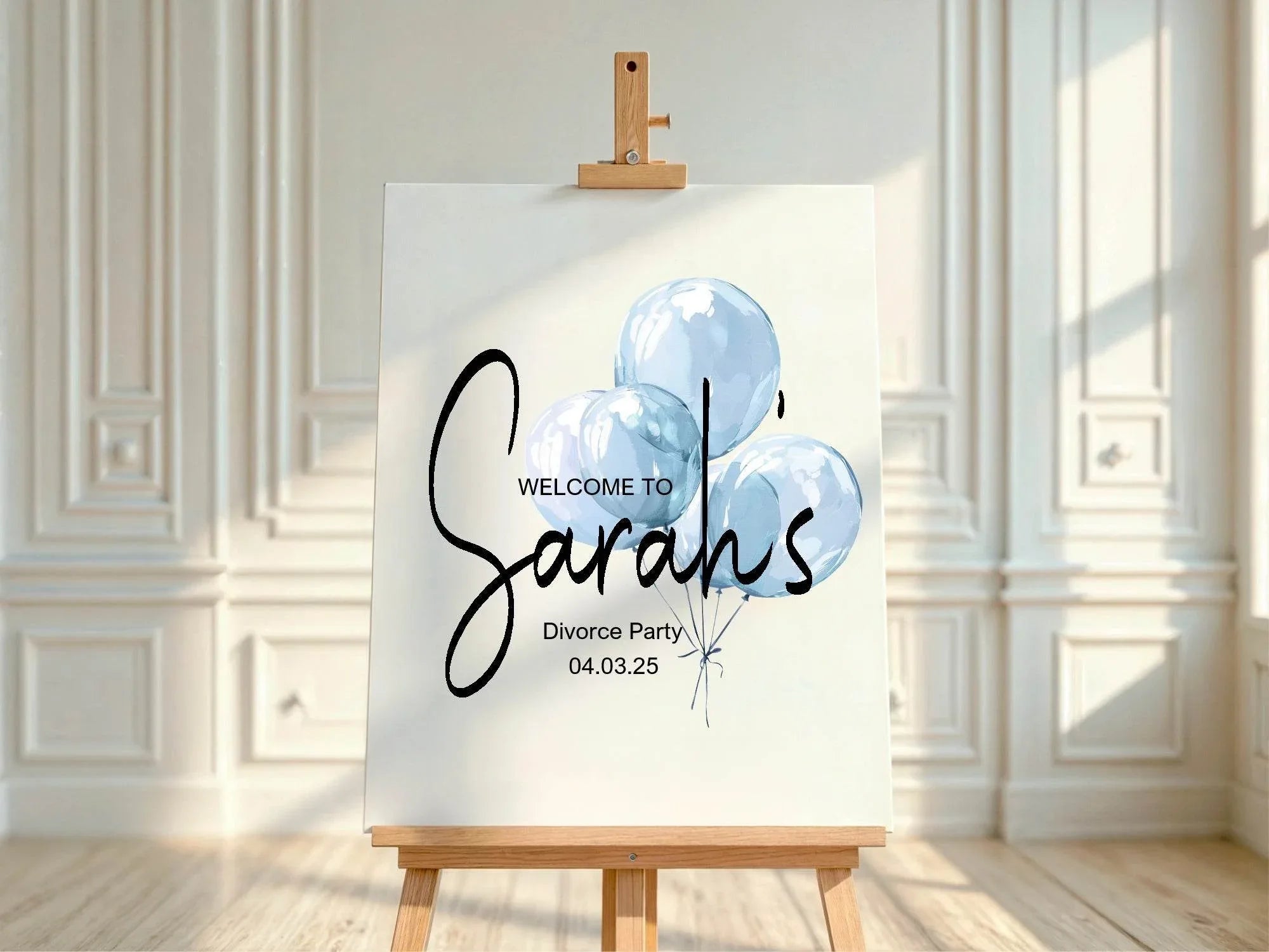 Balloon Welcome Divorce Party Sign - Larosier Prints