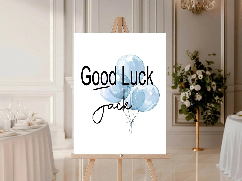 Balloons Good Luck Party Sign | Pink, Blue or Green - Larosier Prints