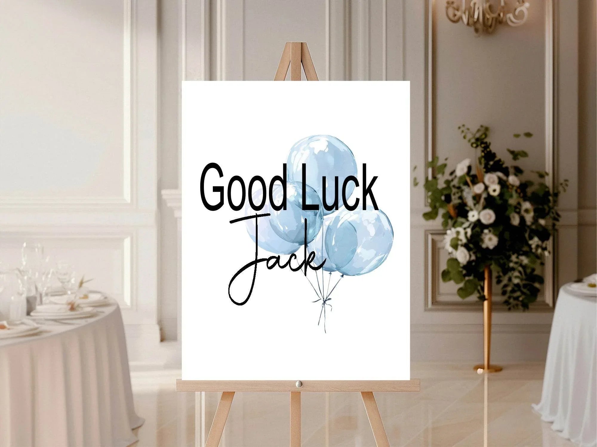 Balloons Good Luck Party Sign | Pink, Blue or Green - Larosier Prints