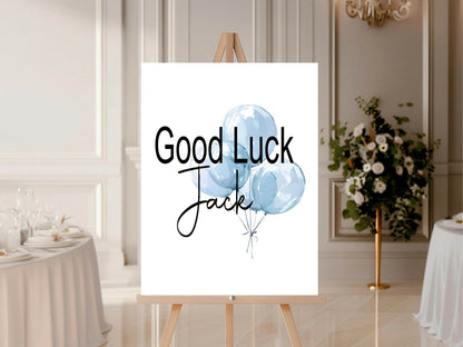 Balloons Good Luck Party Sign | Pink, Blue or Green