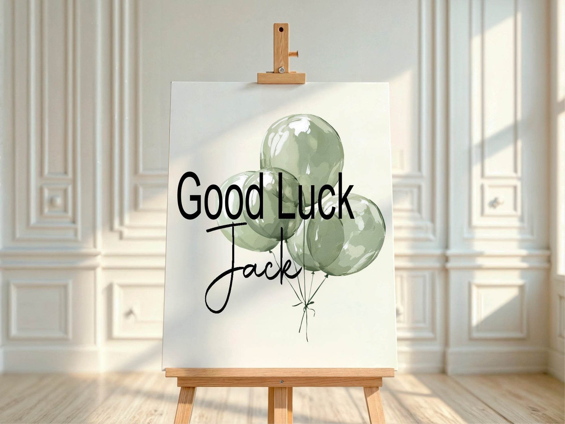 Balloons Good Luck Party Sign | Pink, Blue or Green