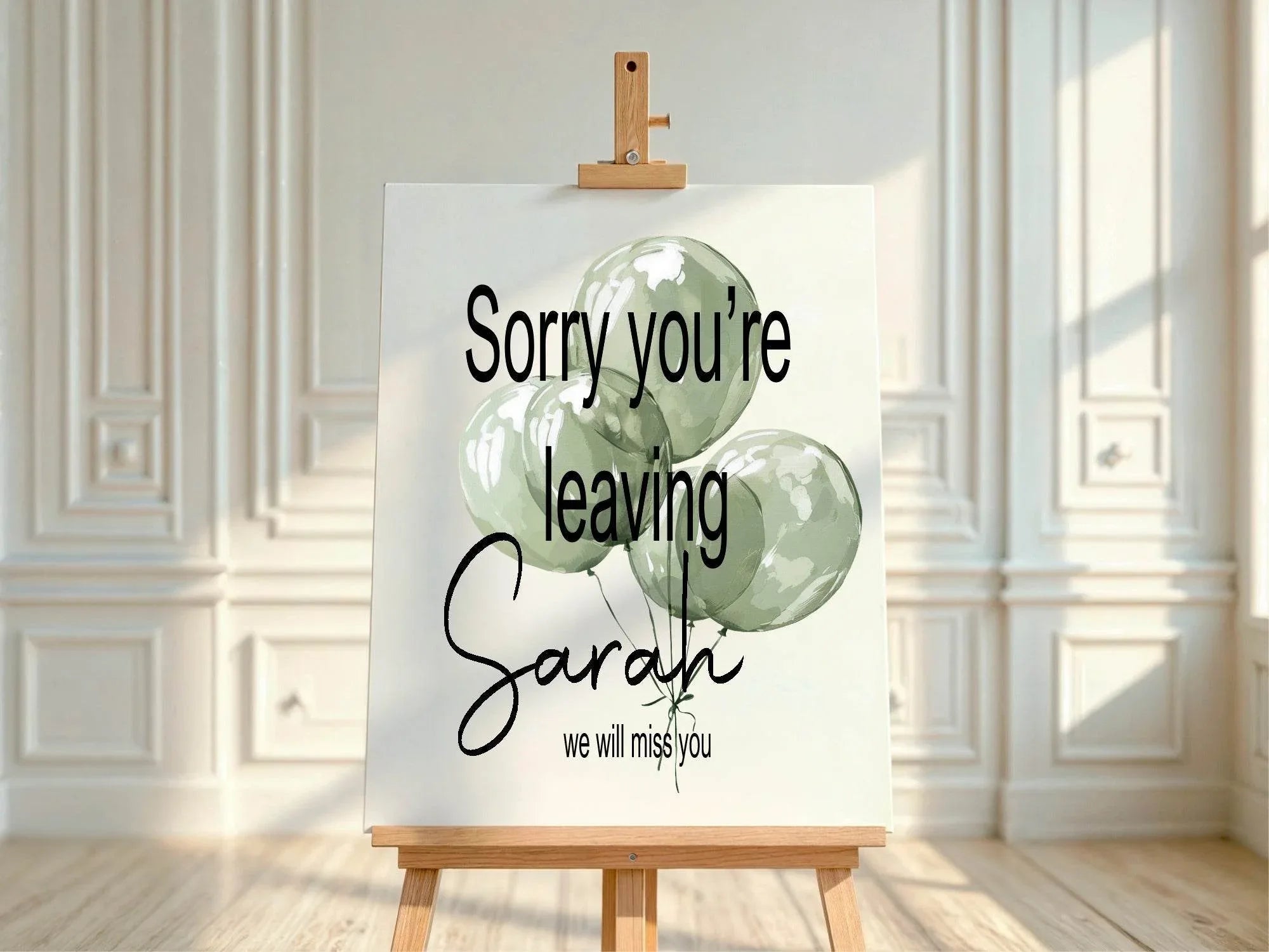 Balloons Sorry You're Leaving Party Sign - Larosier Prints