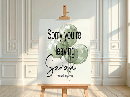 Balloons Sorry You're Leaving Party Sign