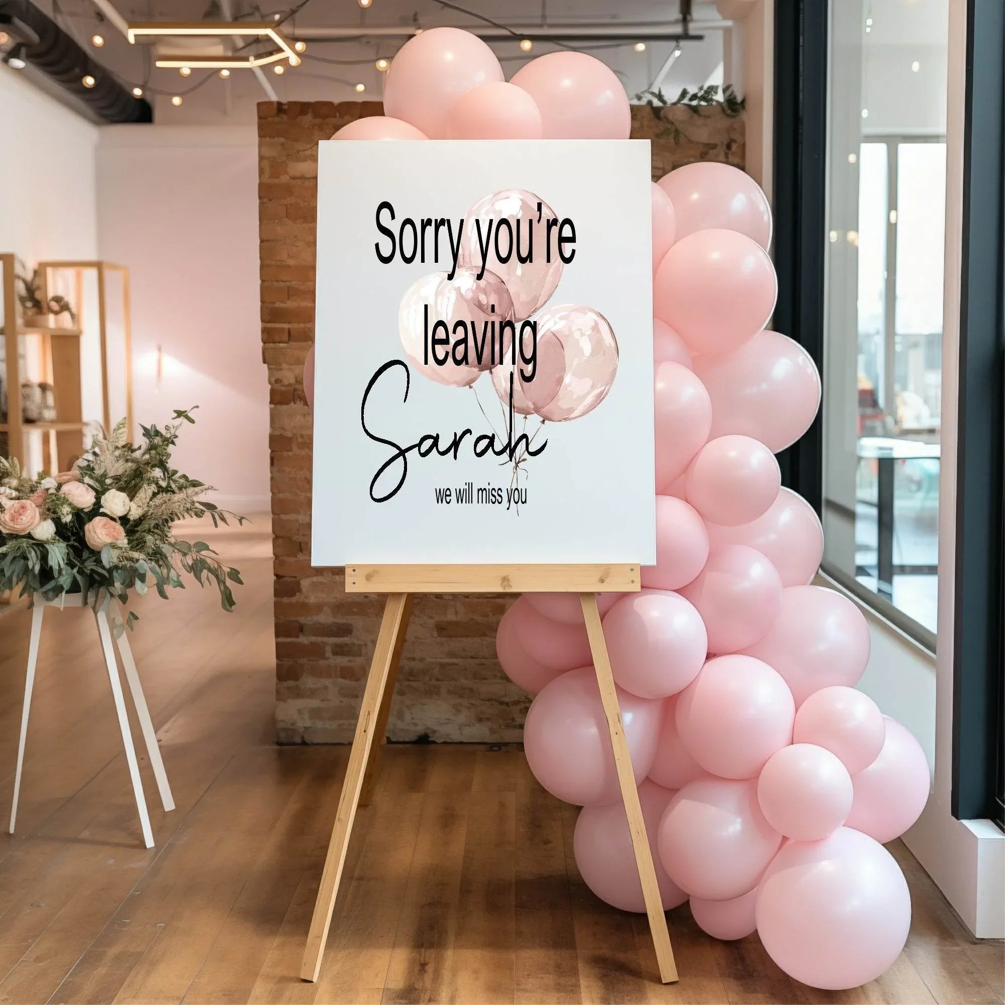 Balloons Sorry You're Leaving Party Sign - Larosier Prints