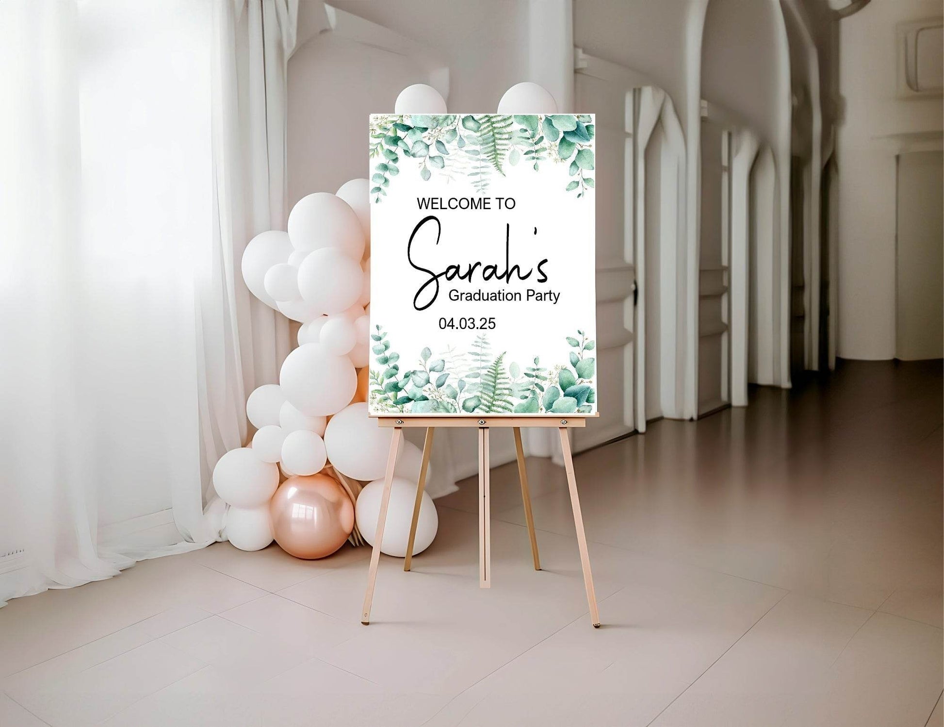 Eucalyptus Graduation Party Sign