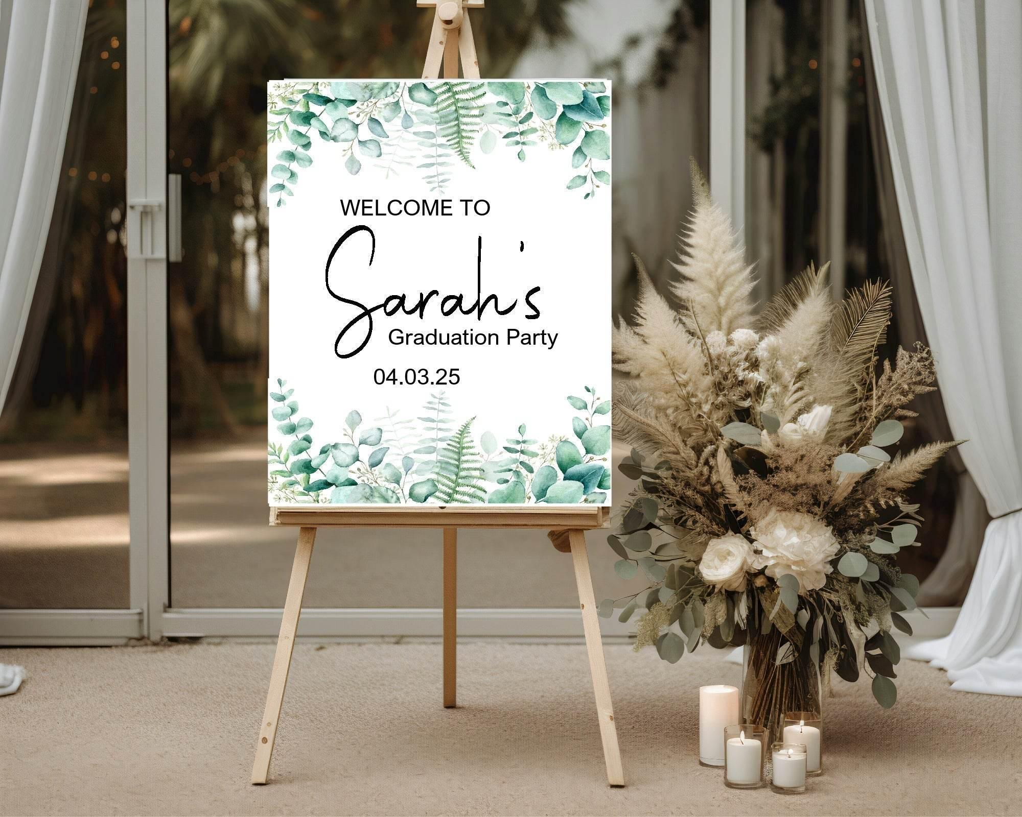 Eucalyptus Graduation Party Sign - Larosier Prints