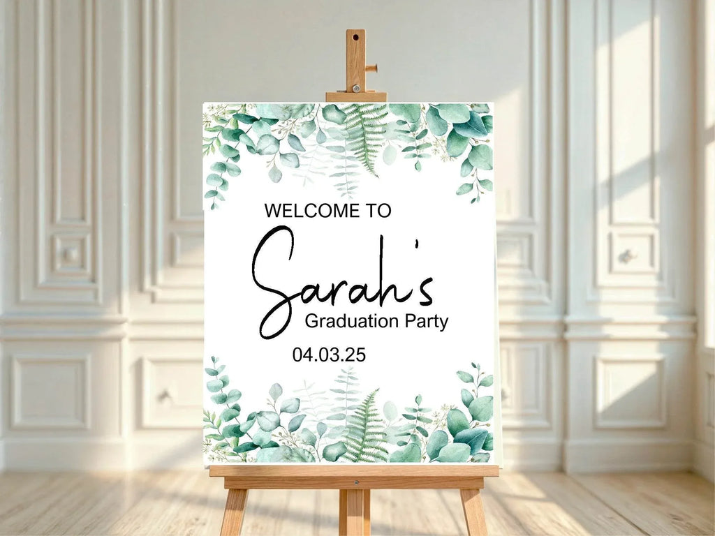 Eucalyptus Graduation Party Sign - Larosier Prints