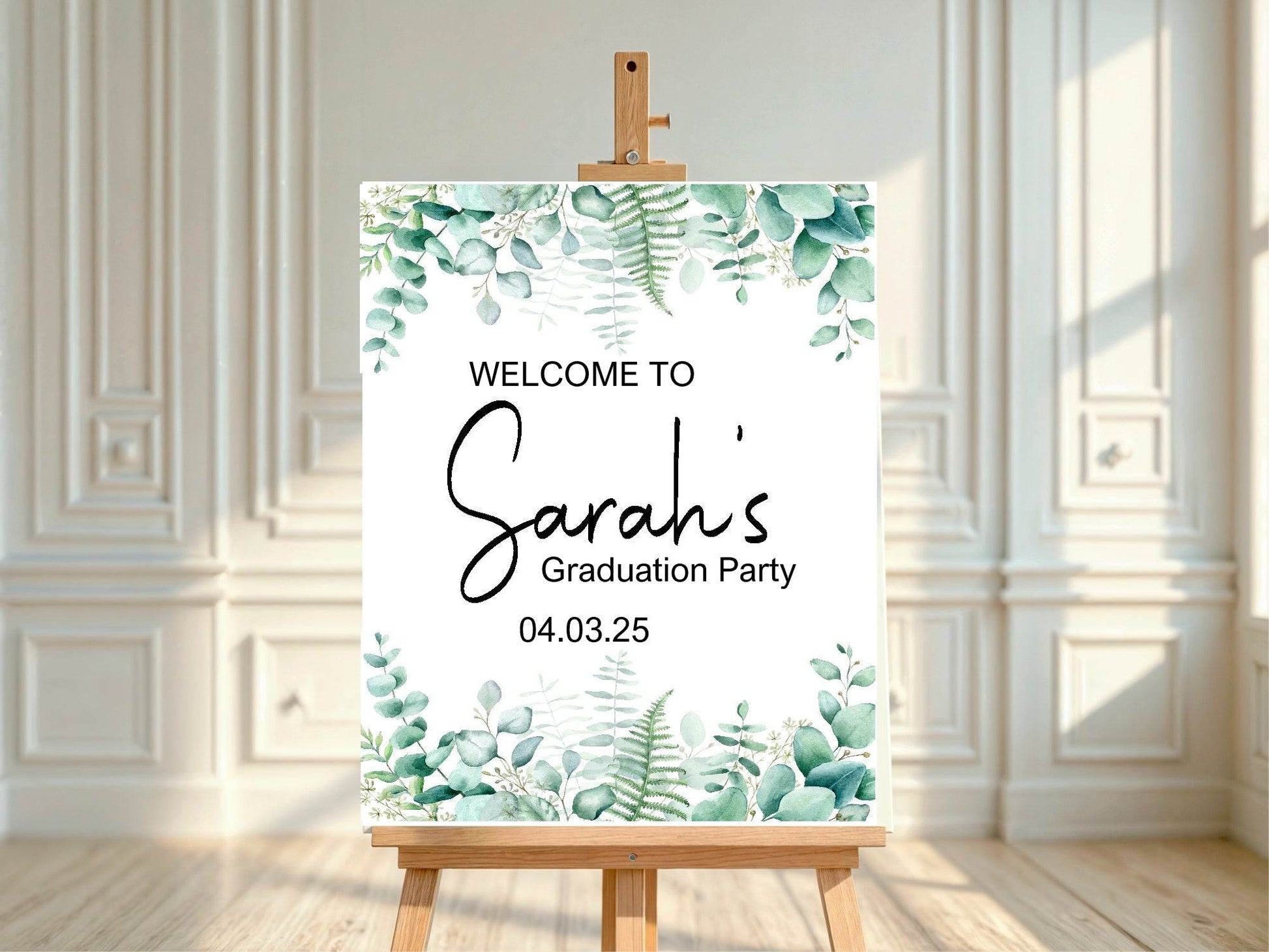 Eucalyptus Graduation Party Sign