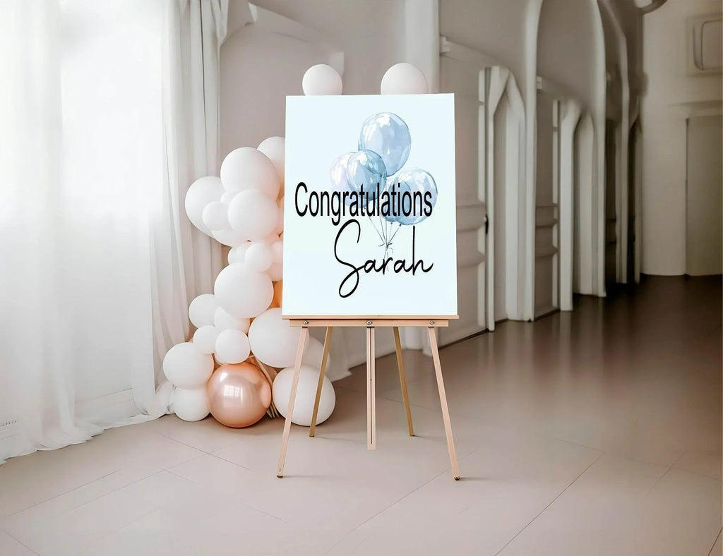 Balloons Congratulations Party Sign | Pink, Blue or Green - Larosier Prints