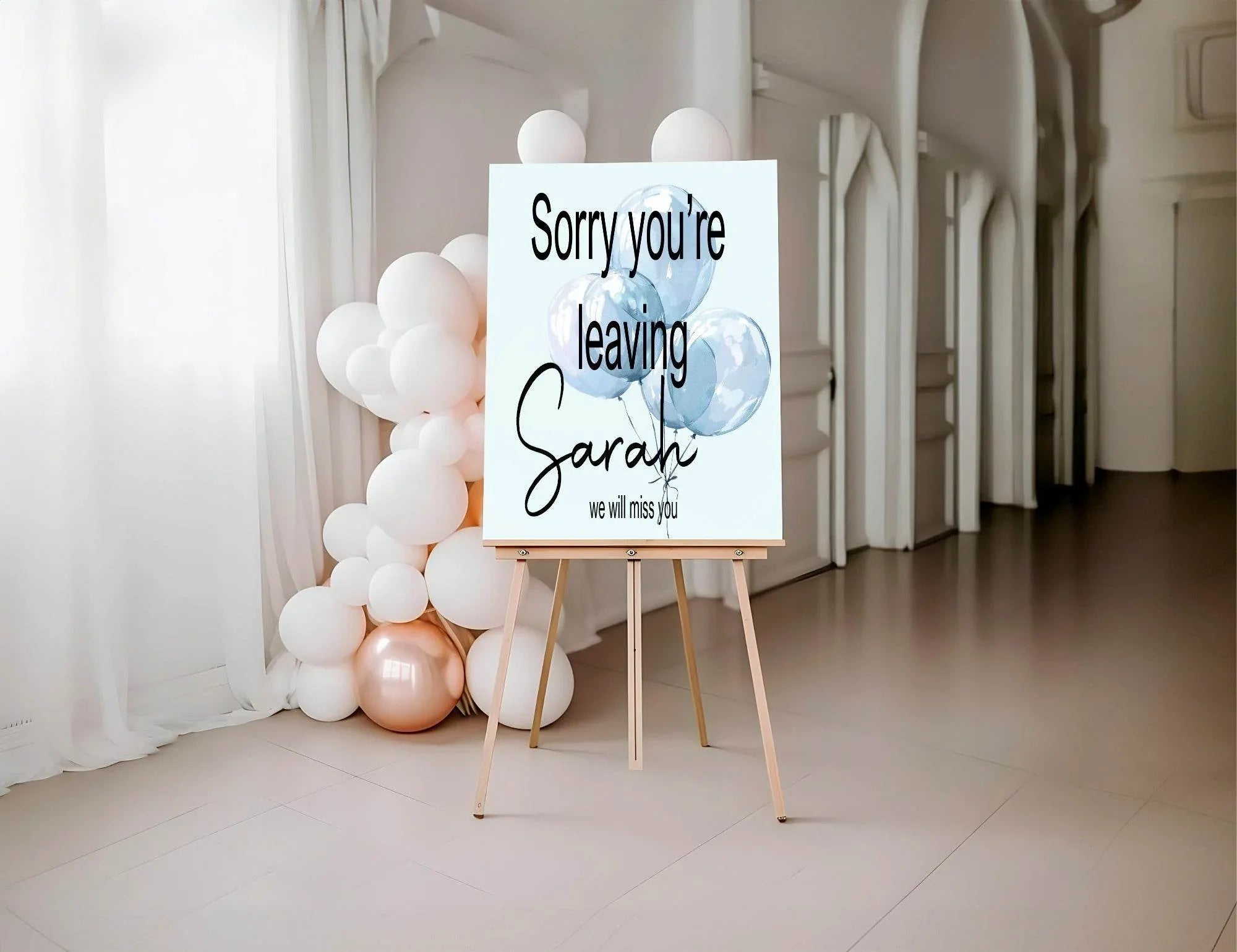 Balloons Sorry You're Leaving Party Sign - Larosier Prints