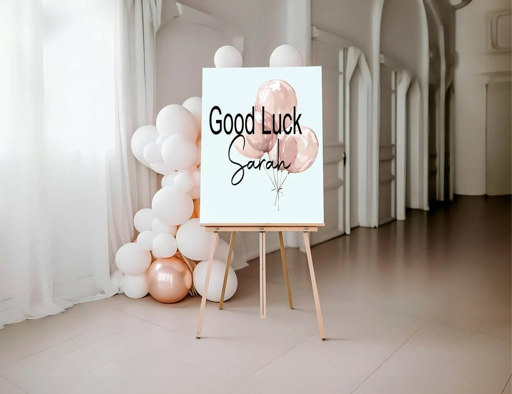 Balloons Good Luck Party Sign | Pink, Blue or Green - Larosier Prints