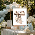 Beige Bow Engagement Welcome Party Sign - Larosier Prints