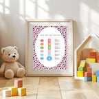Pink Football Feelings Meter Poster | Emotional Support Tool Wall Art