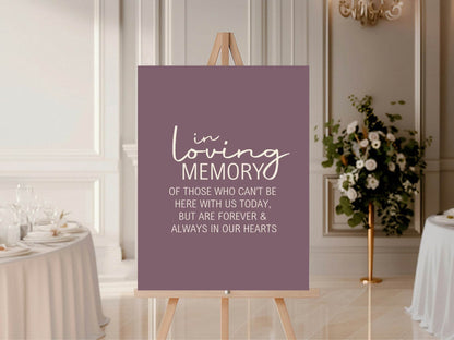 Heather In Loving Memory Wedding Party Sign