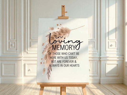 Boho In Loving Memory Wedding Sign