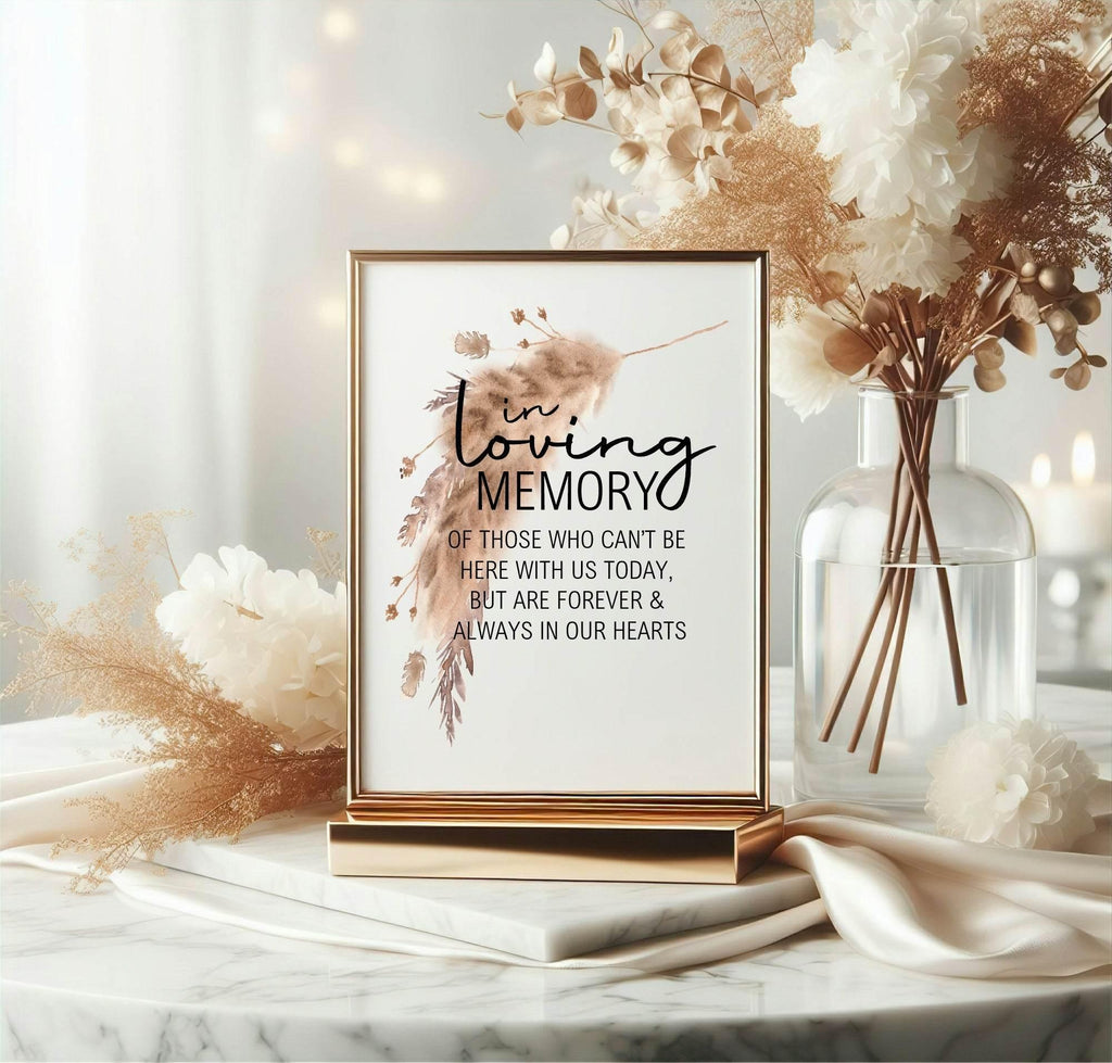 Boho In Loving Memory Wedding Party Sign - Larosier Prints