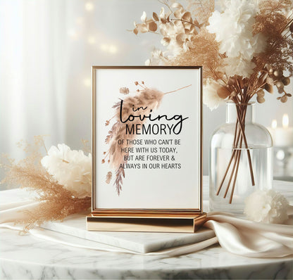 Boho In Loving Memory Wedding Sign