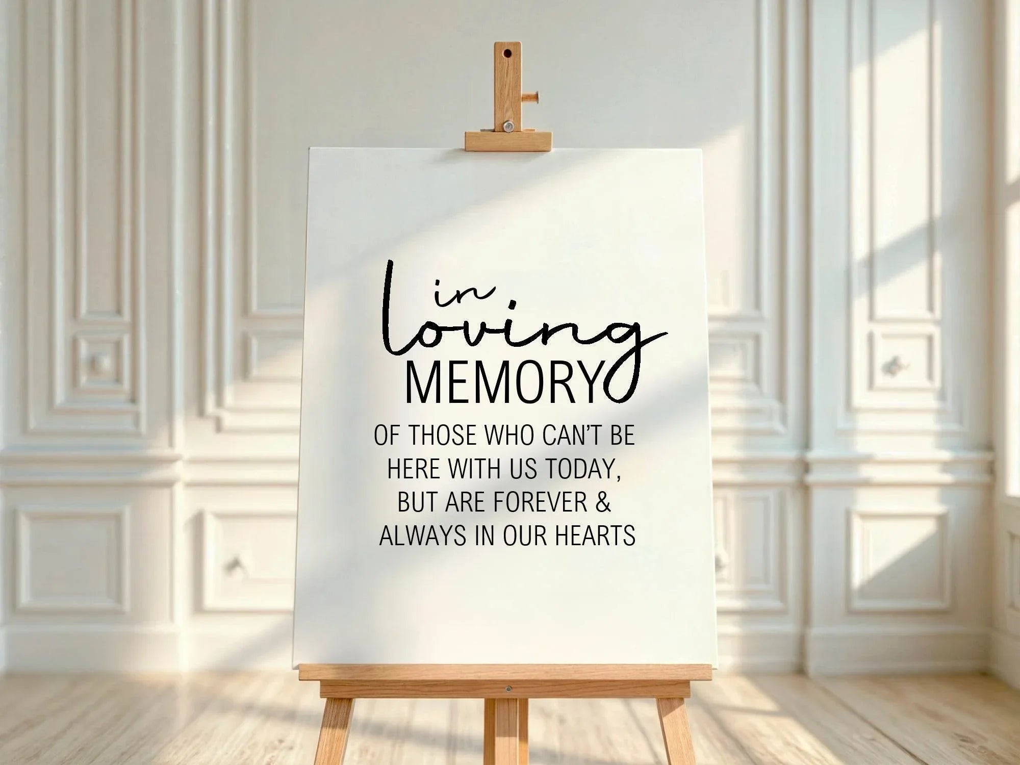 Minimalist In Loving Memory Wedding Party Sign - Larosier Prints