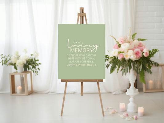 Willow In Loving Memory Wedding Party Sign