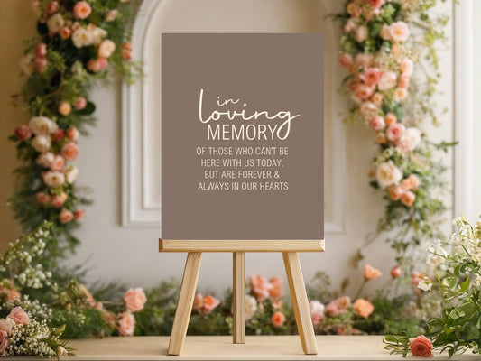 Earth In Loving Memory Wedding Party Sign