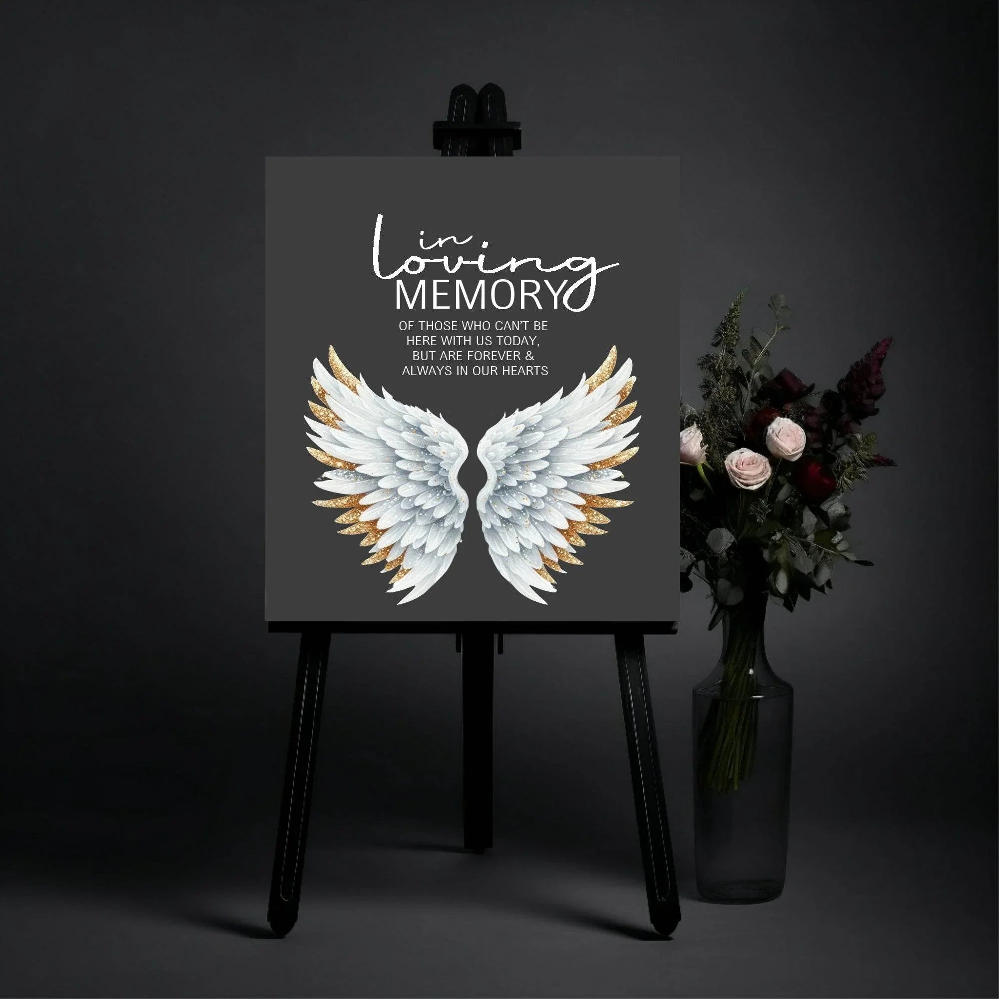 Gothic In Loving Memory Wedding Party Sign - Larosier Prints