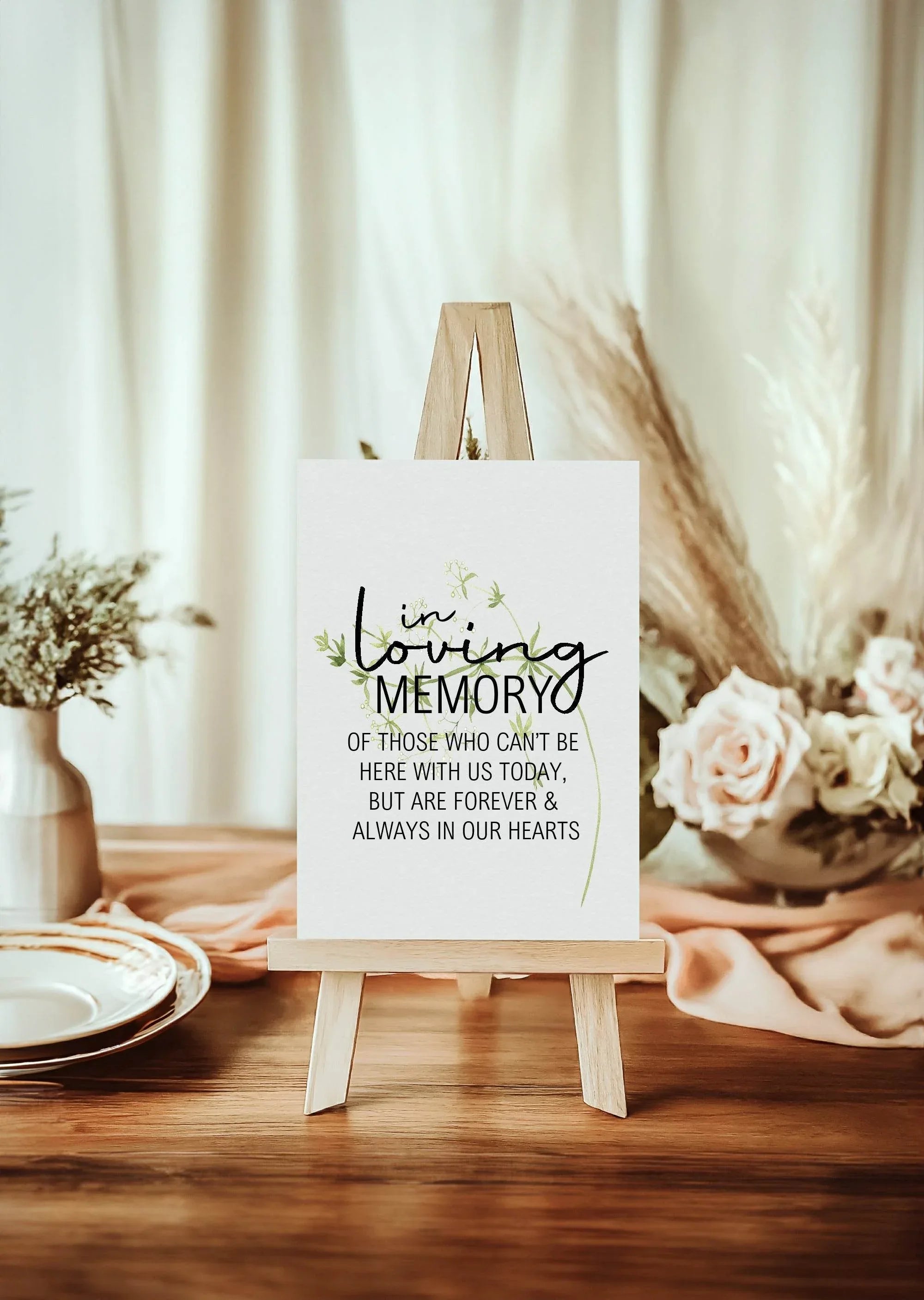 Sunflower In Loving Memory Wedding Party Sign - Larosier Prints