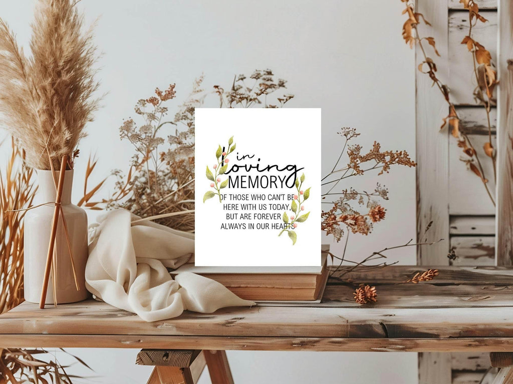 Pink Rose In Loving Memory Wedding Party Sign - Larosier Prints