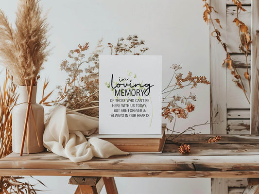Sunflower In Loving Memory Wedding Party Sign