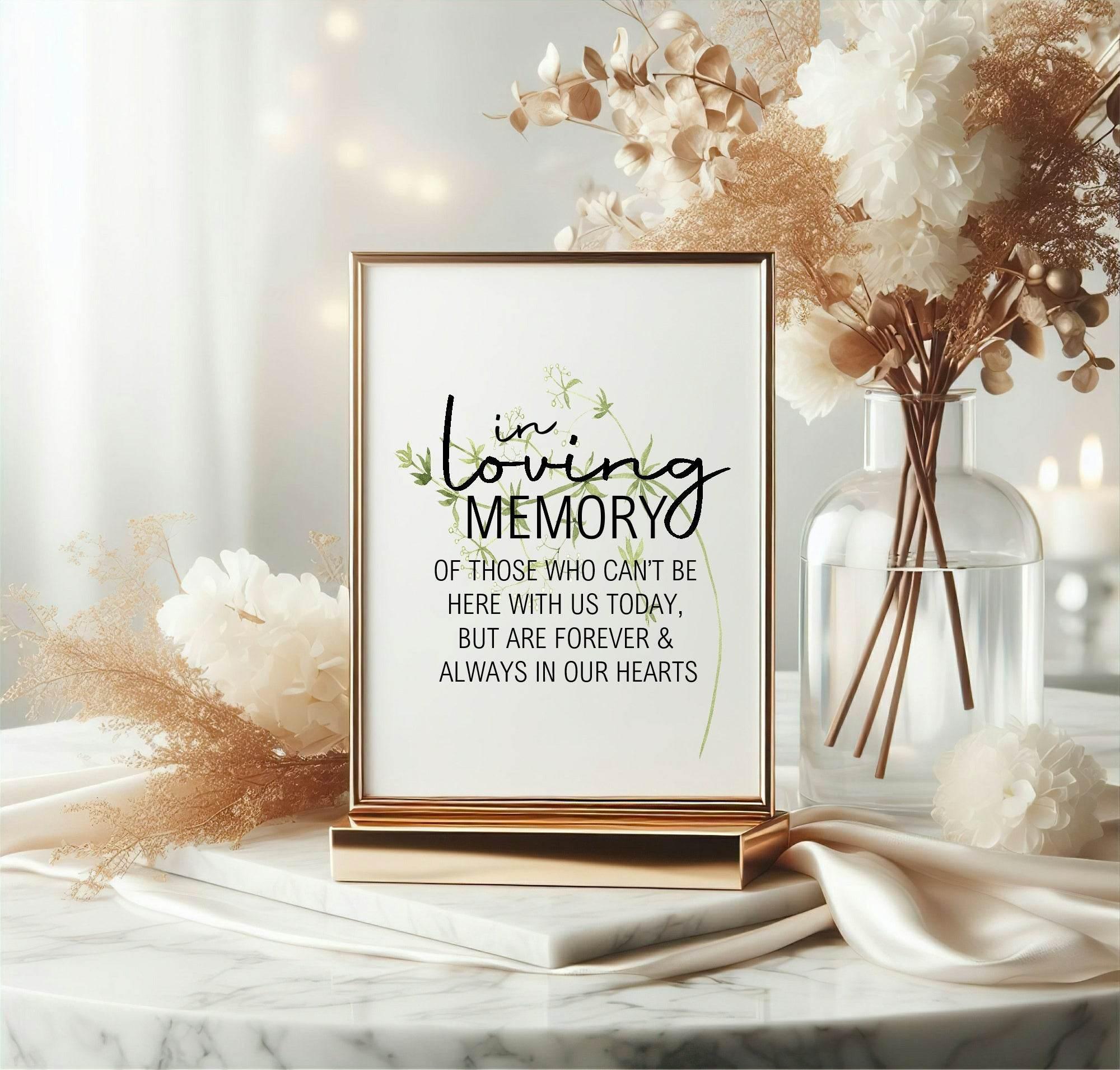Sunflower In Loving Memory Wedding Party Sign - Larosier Prints