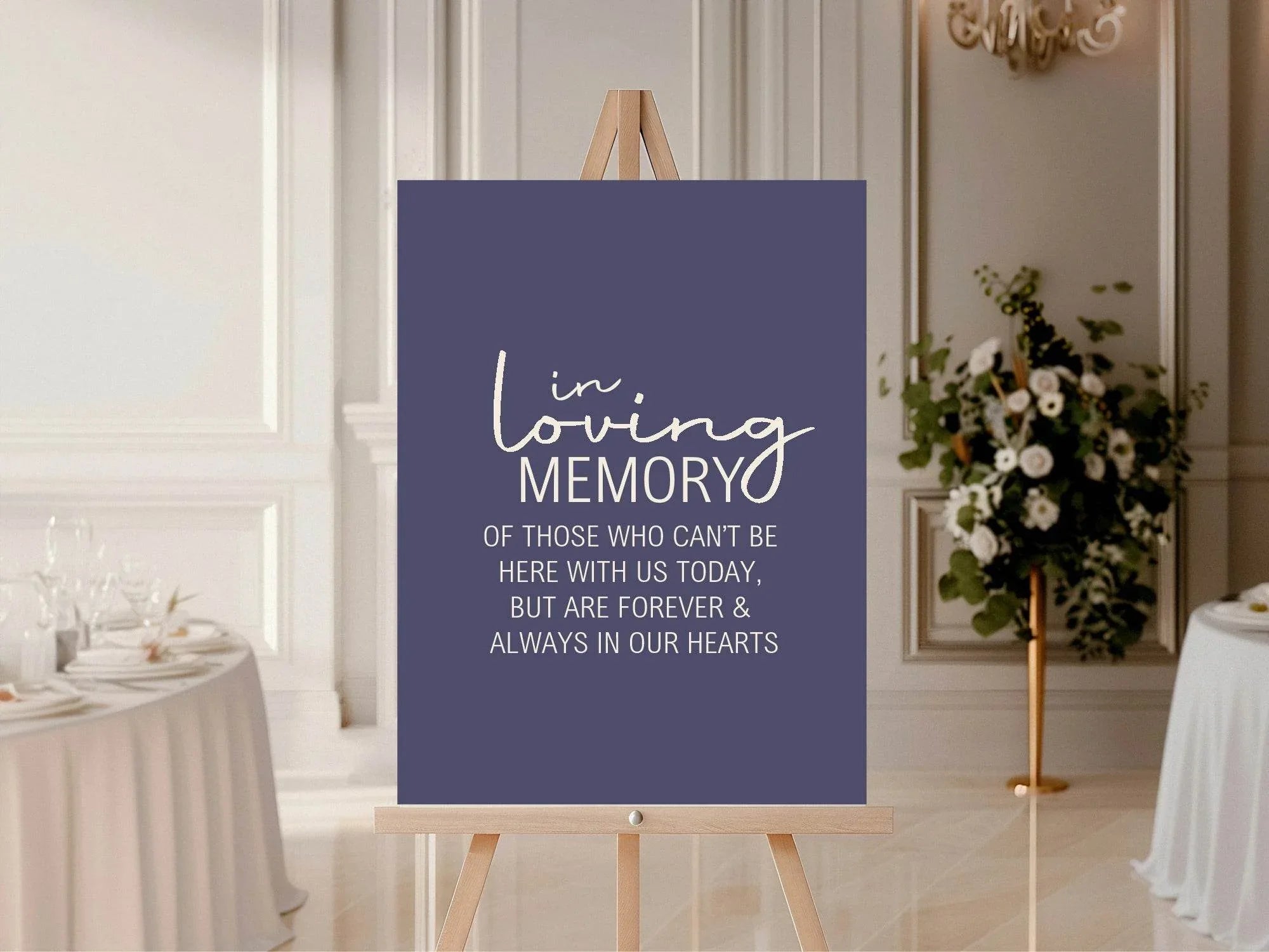 Sapphire In Loving Memory Wedding Party Sign - Larosier Prints
