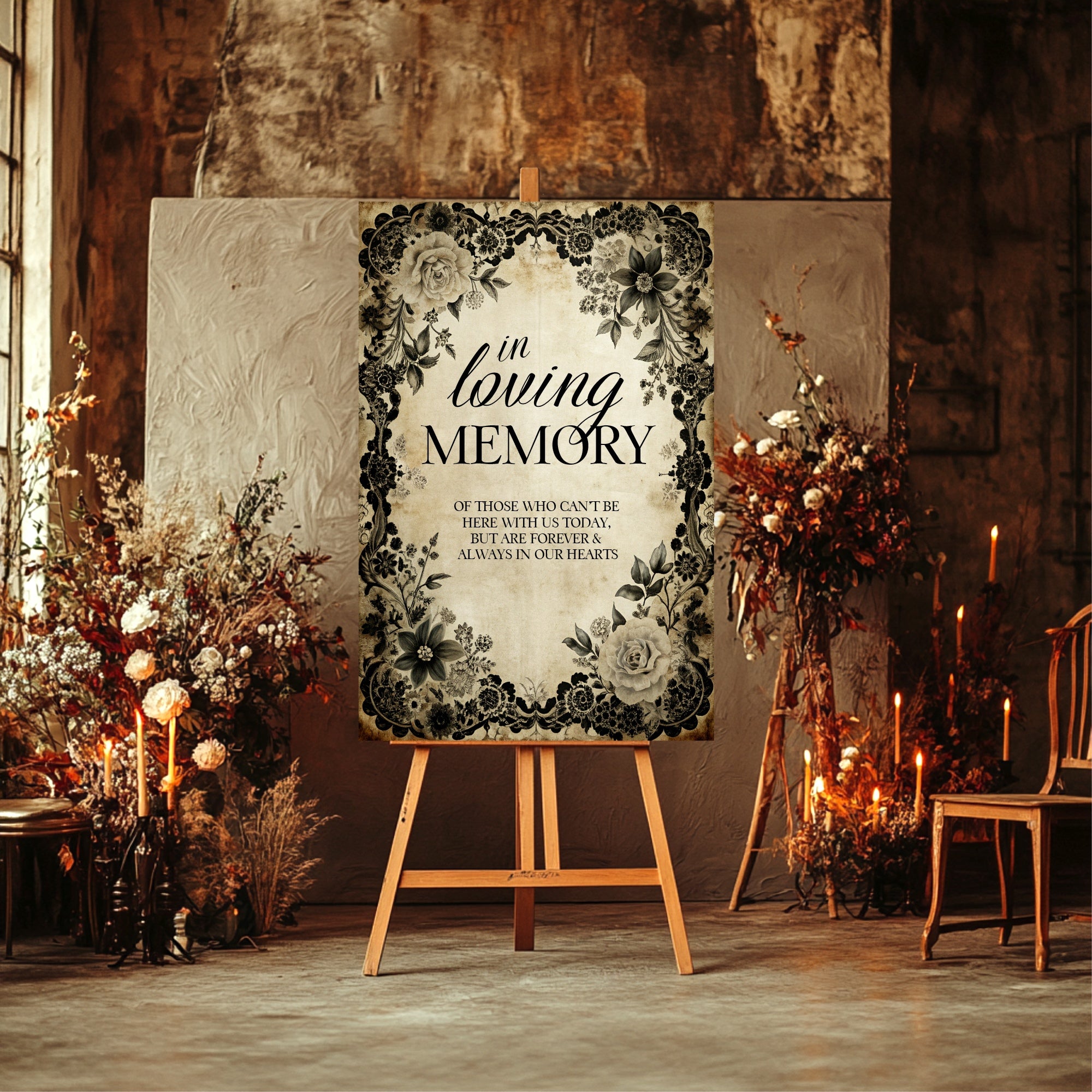 Black Rose Wedding Invitation Suite Bundle
