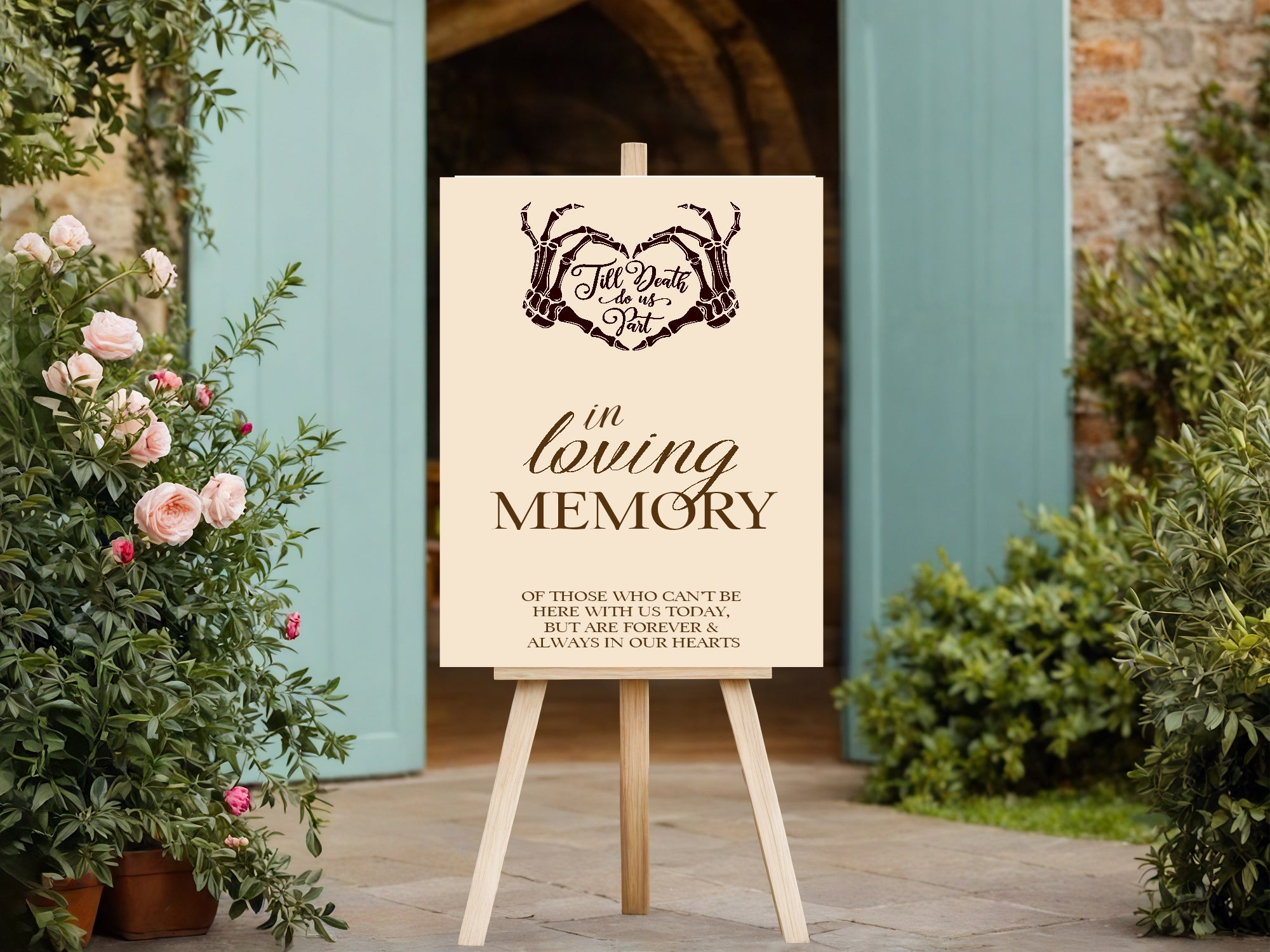 The Lovers Tarot Personalised In Loving Memory Sign | Beige, White or Charcoal