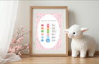 Pink Bow Feelings Meter Poster | Emotional Support Tool Wall Art