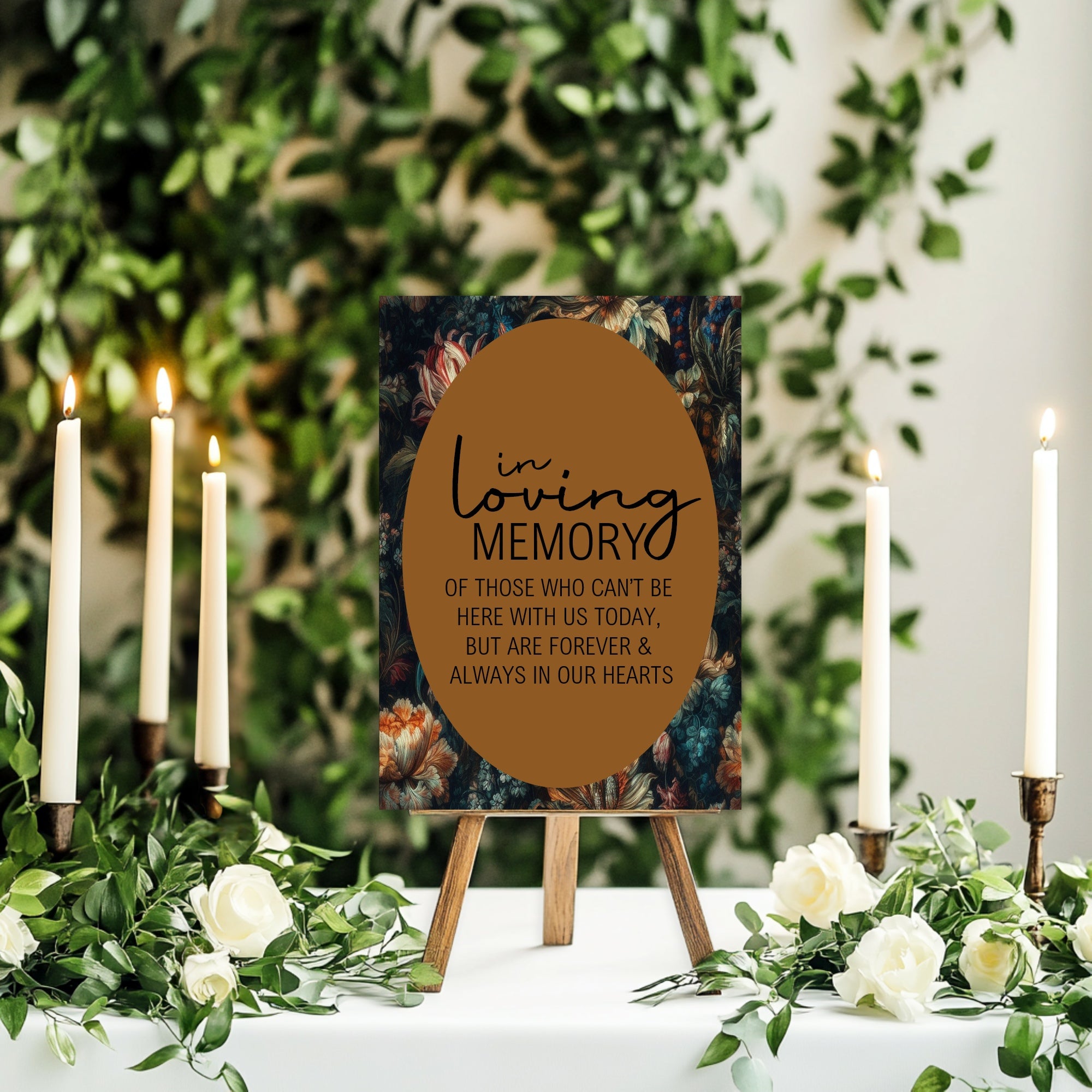 Moody Floral Wedding Thank You Sign