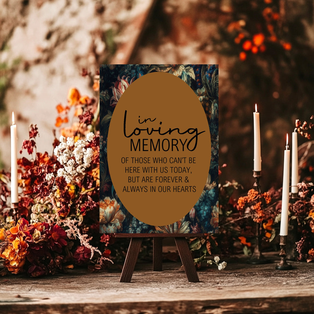 Moody Floral Wedding Thank You Sign