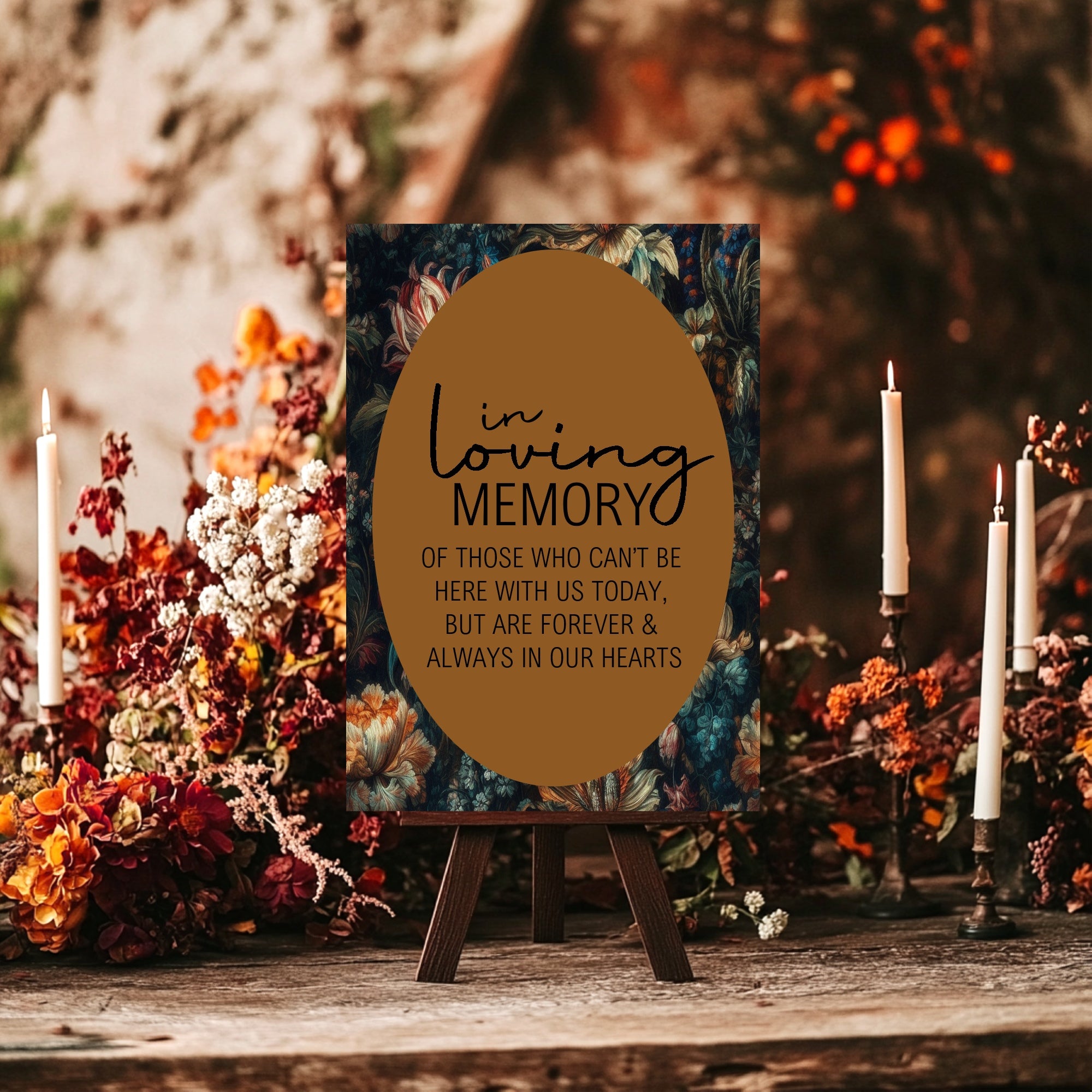 Moody Floral Wedding Thank You Sign