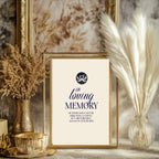Celestial Swan wedding in loving memory sign detail