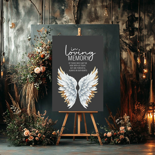 Gothic In Loving Memory Wedding Party Sign