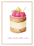 Life Is Short Eat The Cake Print | Kitchen Wall Art - Larosier Prints