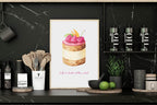 Life Is Short Eat The Cake Print | Kitchen Wall Art - Larosier Prints