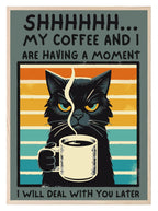 My Coffee And I Are Having A Moment Cat Print | Kitchen Wall Art - Larosier Prints