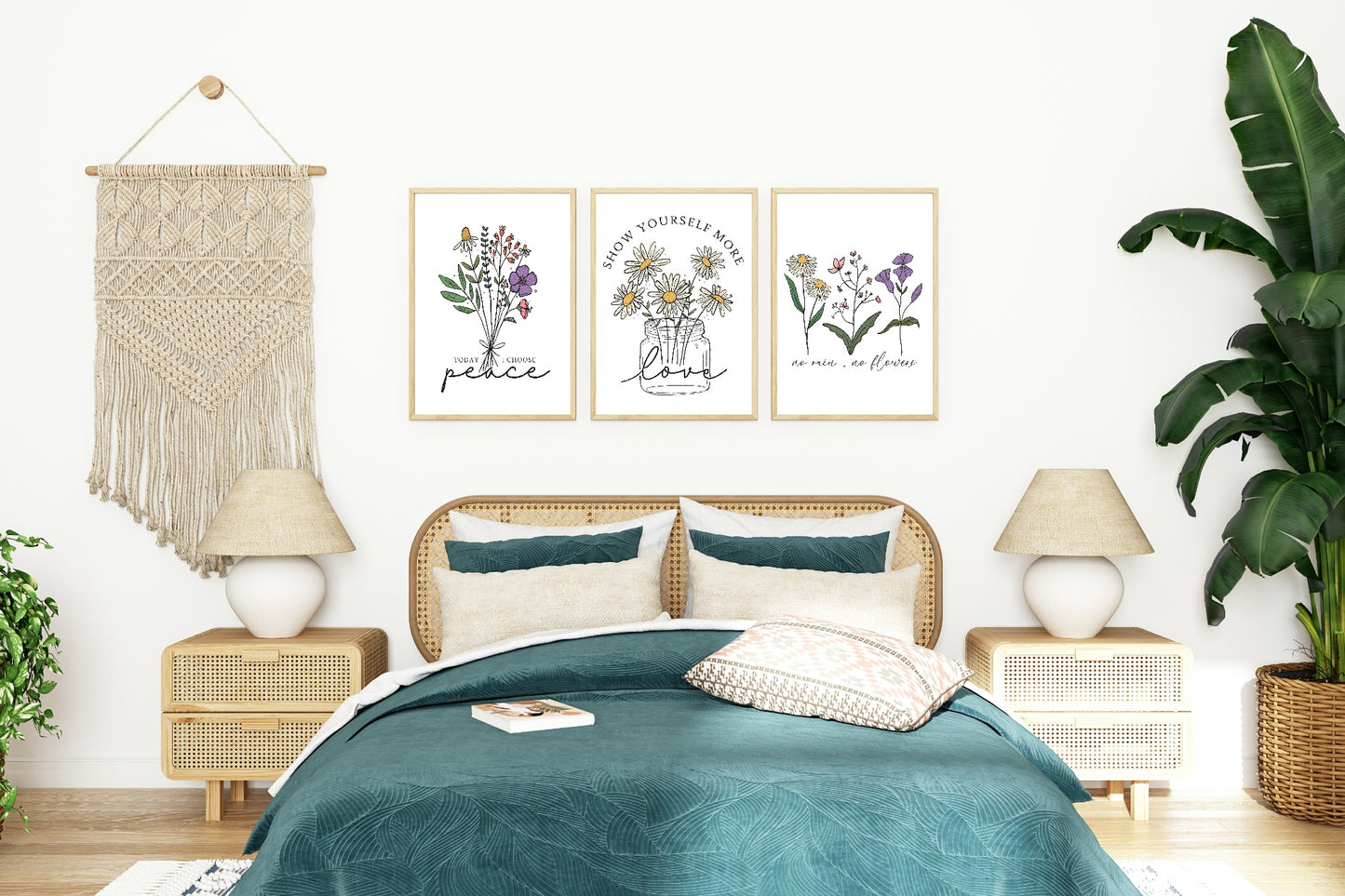 Today I Choose Peace Print | Floral Wall Art