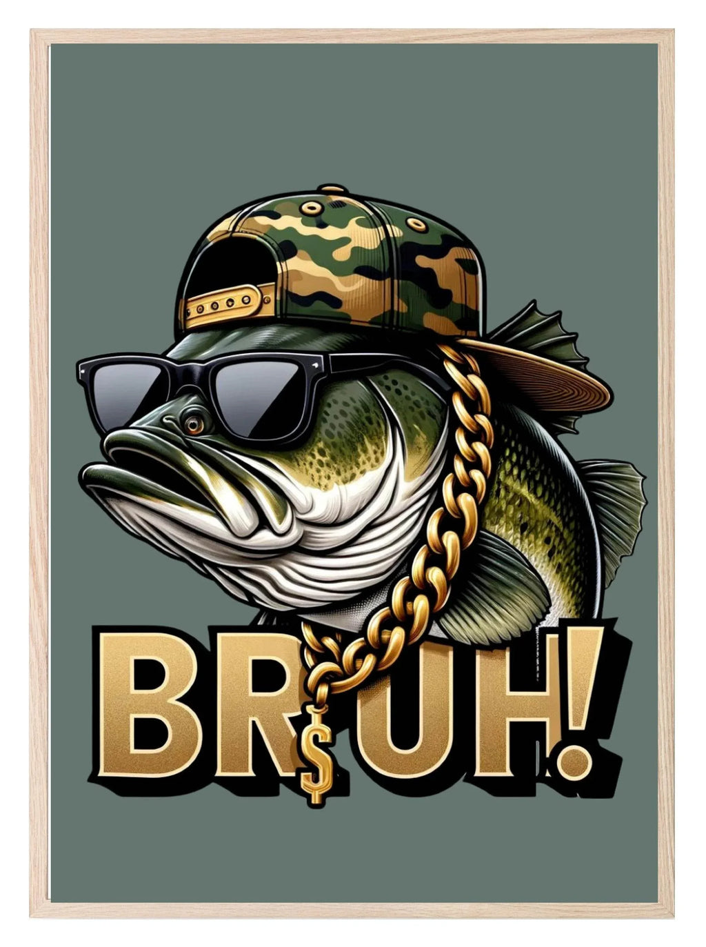 BRUH Bass Fish Print | Humorous Wall Art - Larosier Prints
