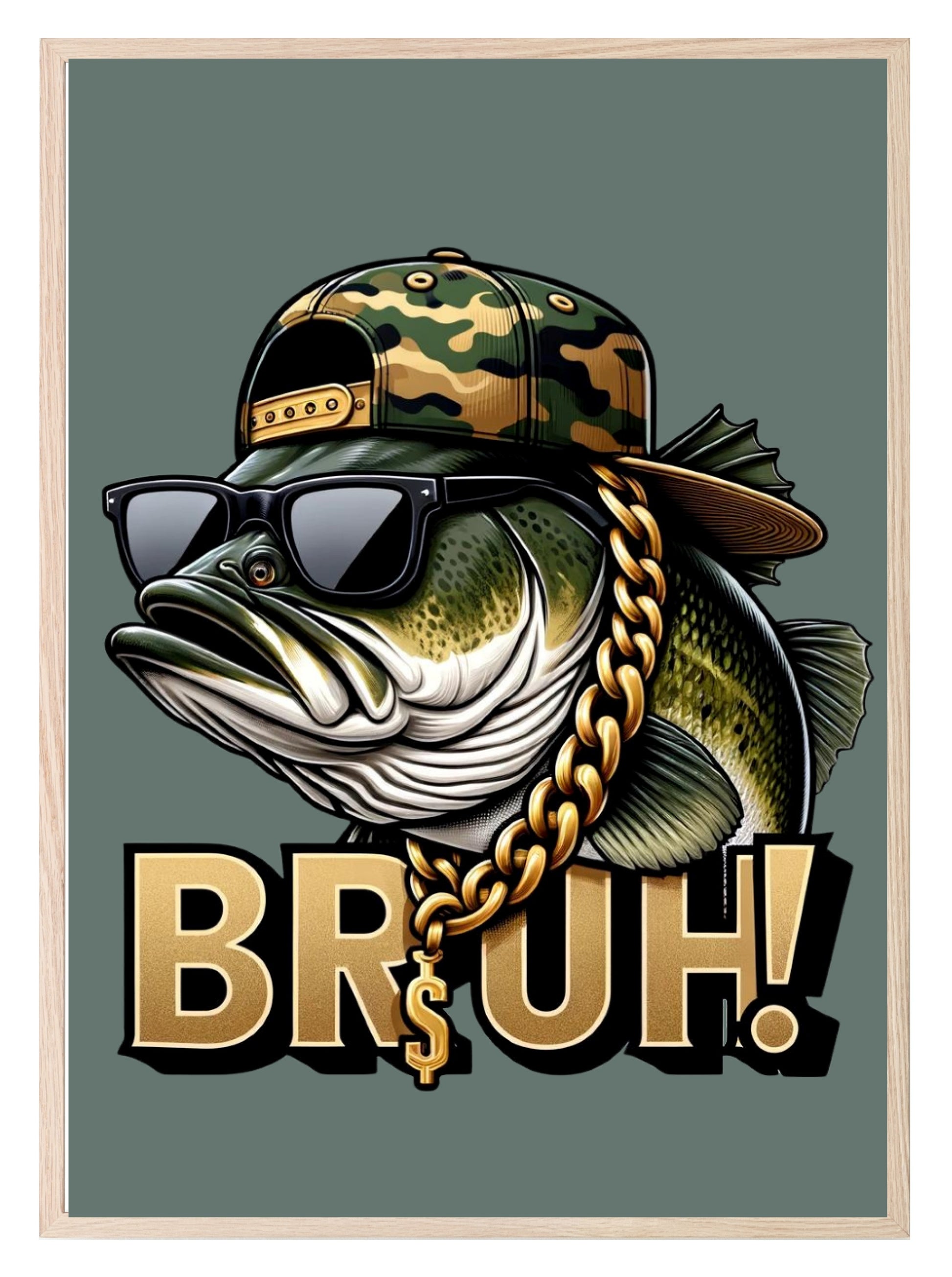 BRUH Bass Fish Print | Humorous Wall Art