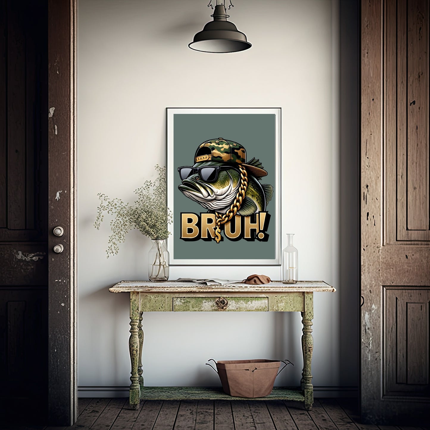 BRUH Bass Fish Print | Humorous Wall Art