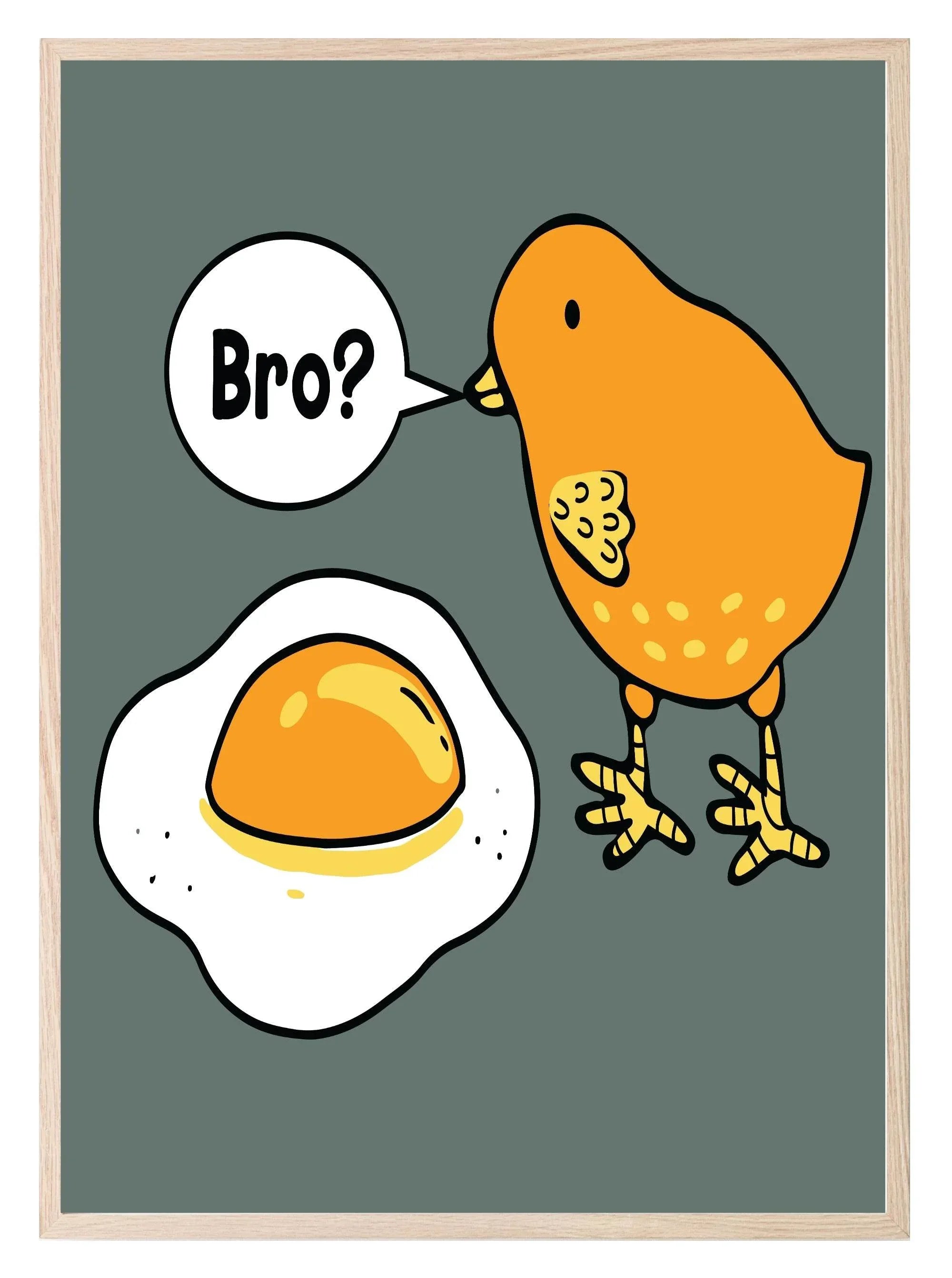 The Chick And The Fried Egg Print | Humorous Wall Art - Larosier Prints