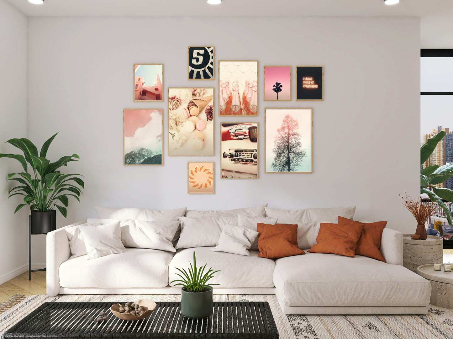 Mountain Print | Pink Sky | Colourful Wall Art